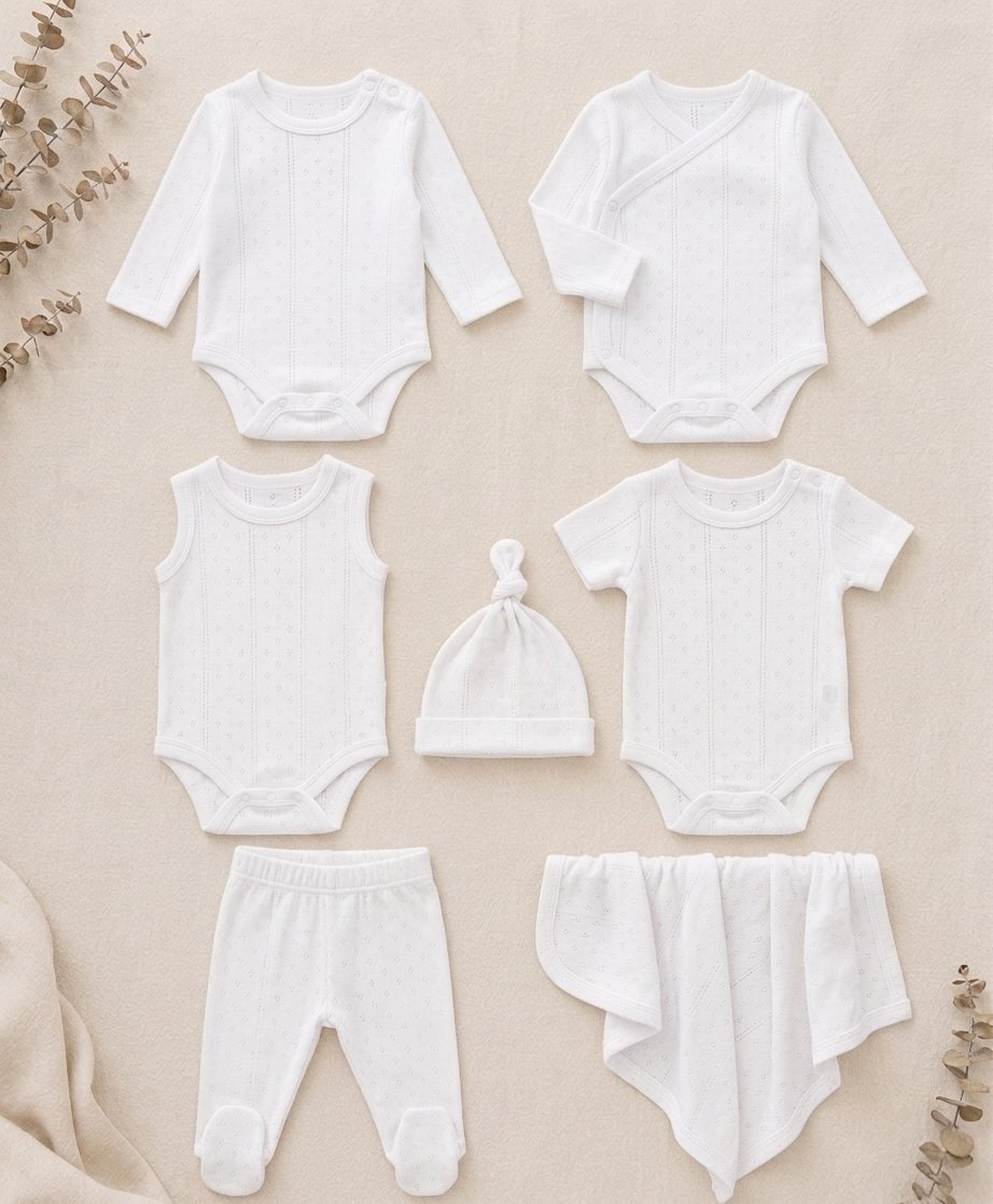 The Ribbed Essentials Set — Organic Cotton Layette
