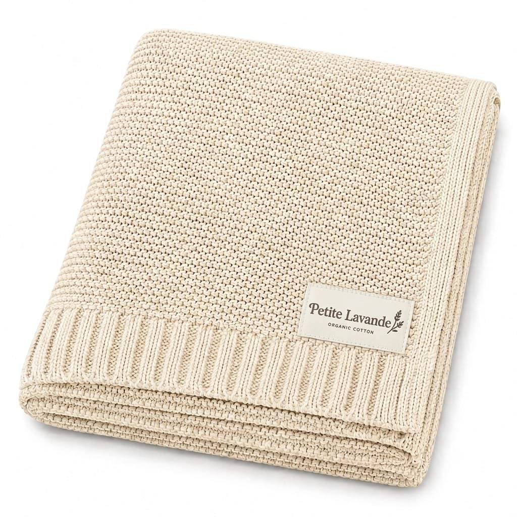Organic Seed Stitch Knit Blanket